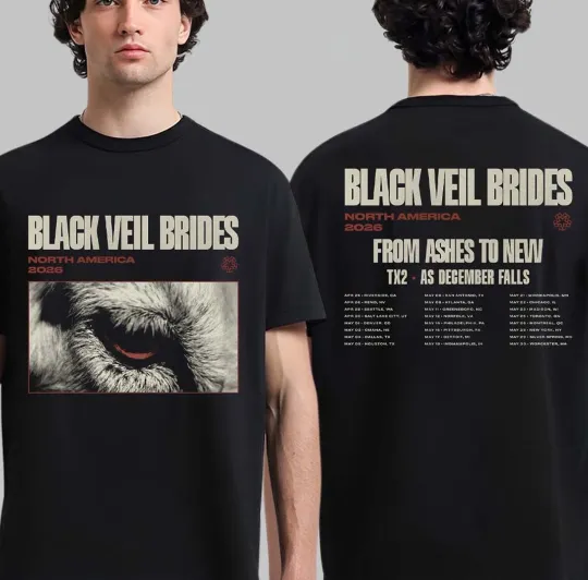 Discover Black Veil Brides North America 2026 Tour T-Shirt1