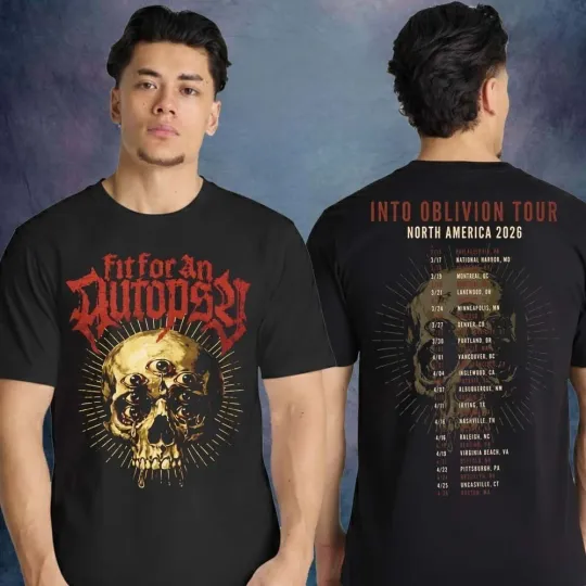 Discover Fit For An Autopsy Into Oblivion Tour 2026 T-Shirt
