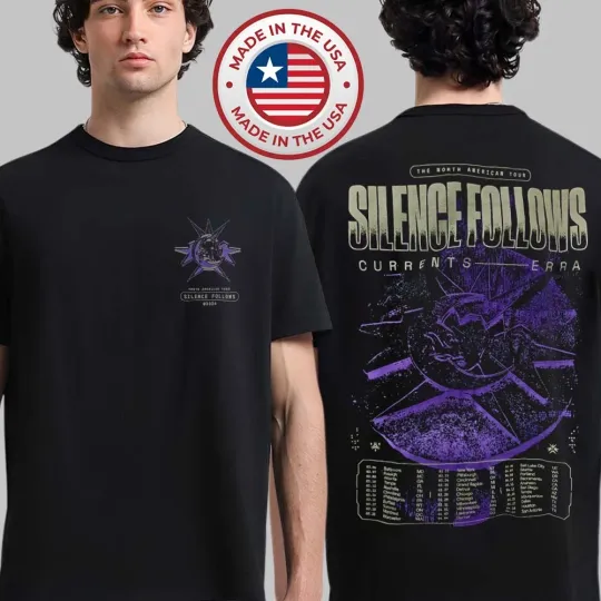 Discover Erra Silence Follows North American Tour 2026 Merch Pink Star T-Shirt