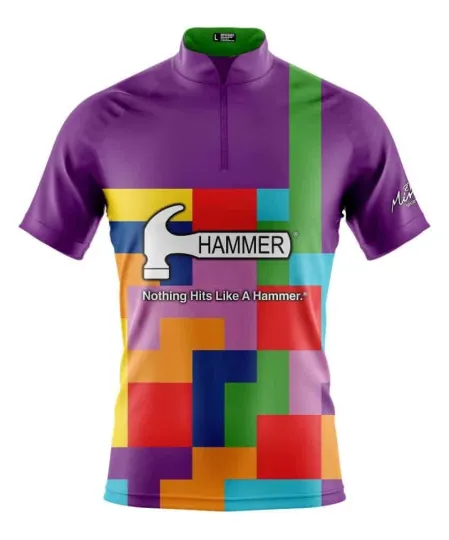 CUSTOM NAME Hammer Tetris Bowling Jersey Long & Short Sleeve Shirts