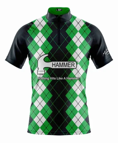 CUSTOM NAME Hammer Tartan Bowling Jersey Long & Short Sleeve Shirts