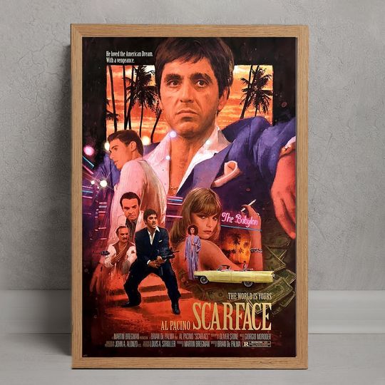 Scarface 1983 Movie Poster, Wall Art Decor, Room Decoration