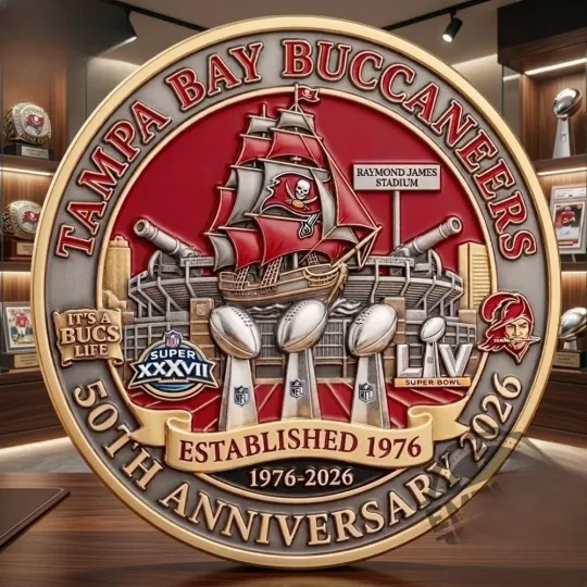 Discover Buccaneers 50Th Anniversary Coin