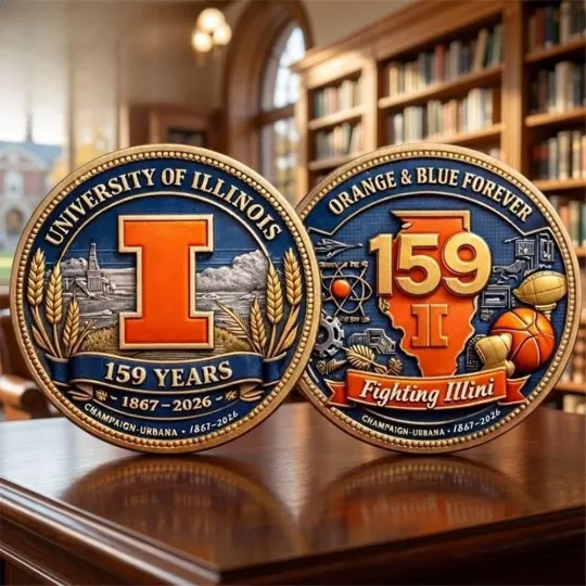 Discover University Of Fighting Illini 159Th Anniversary Challenge Coin