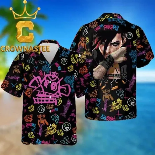 Discover Arcane League of Legends VI Violet Cage Fighter Hawaiian Shirt