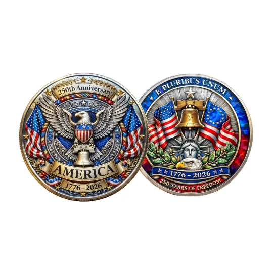 Discover 250 Years Of Freedom 250th Anniversary Independence Day Metal Commemorative Coin