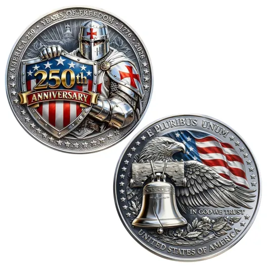 250th Anniversary Metal Commemorative Coin 250 Years Of Freedom In God We Trust