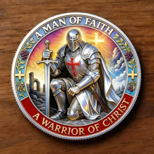 Discover Sacred Guardian A Man of Faith A Warrior of Christ Coin