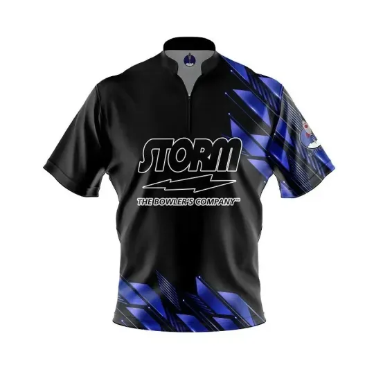 Discover Personalized Name Storm Blue Lux Bowling Jersey Shirts