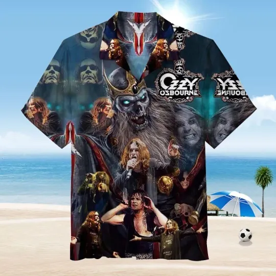 Black Sabbath Ozzy Hawaiian Shirt, Short Sleeve Unisex Beach Shirt