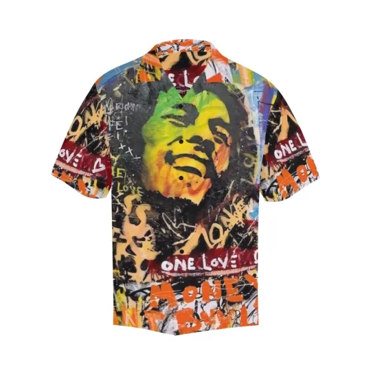 Discover Hawaiian Button-Down Shirt. Reggae Music.  Bob Marley