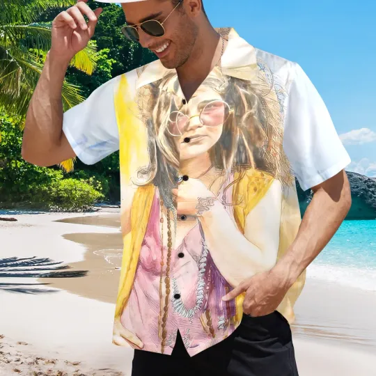 Discover Hawaiian Button Shirt Rock Music.  Janis Joplin