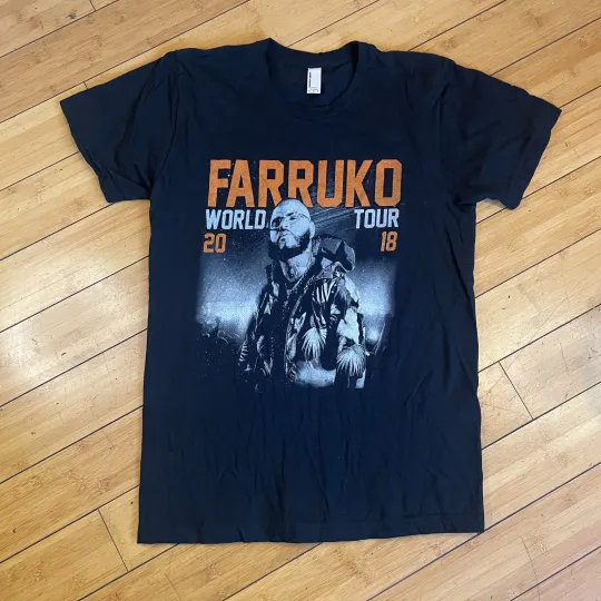 Discover American Apparel Farruko 2018 Wolrd Tour Black Crew Neck T Shirt