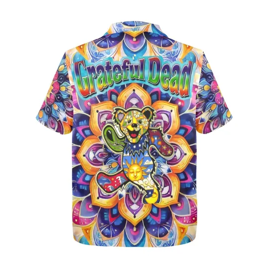 Discover Summer Beach Button Down Grateful Dead Bear Hawaiian Shirt.