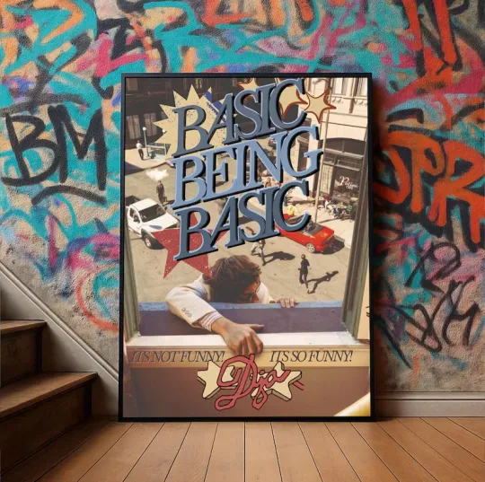 Discover Djo Basic Being Basic Rolled Poster, Vintage Collage Wall Art