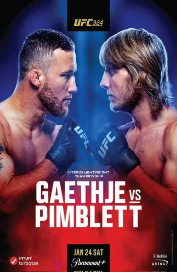 UFC 324 Justin Gaethje vs Paddy Pimblett Poster - Premium Matte Vertical Poster