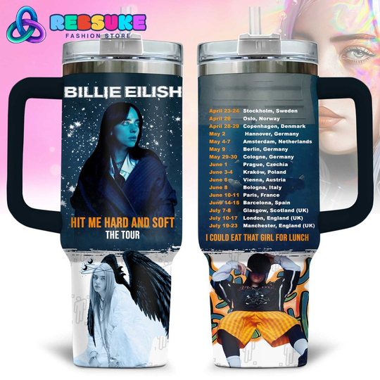 Billie Eilish Hit Me Hard and Soft The Tour 2025 40 oz with Tumbler