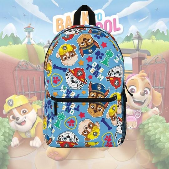 Discover Paw Patrol Backpack, One Team Puppy Backpack, Cartoon Dog Style Backpack Gift For Fans, Paw Patrol Merch Backpack, Rubble Chase Marshall