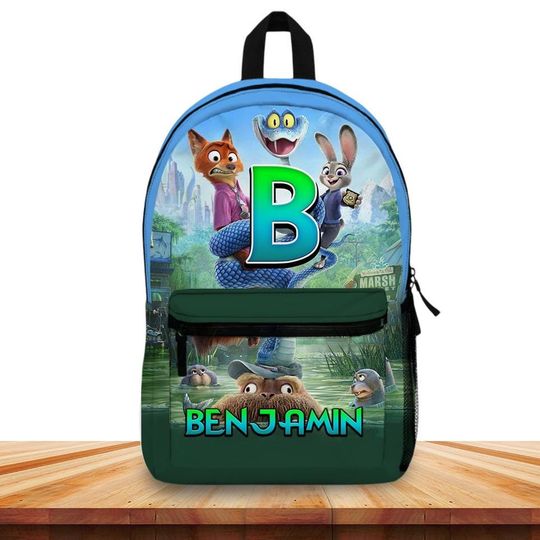 Discover Personalized Zootopia Backpack with Name - Custom Initial School Bag for Boys & Girls - Zootopia Gift