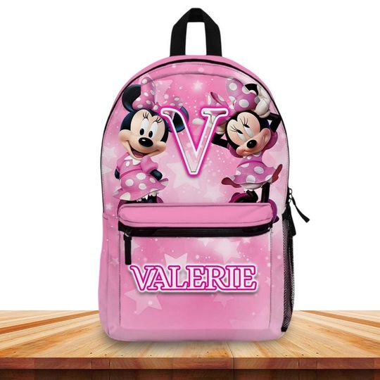 Discover Personalized Minnie Mouse Backpack for Girls  Custom Name Disney Bag  Cute Mouse Ears Bookbag  Gift for Little Girls