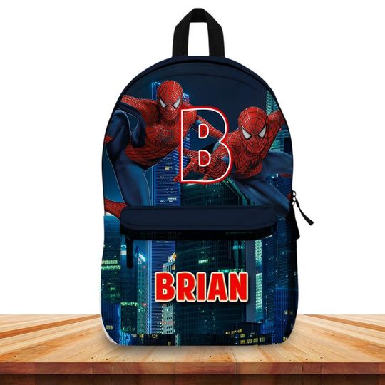 Discover Personalized Spiderman Backpack for Boys  Custom Name Bag  Superhero School Backpack   Gift for Comic Fans
