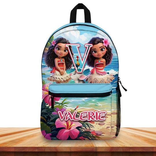 Personalized Baby Moana Backpack for Girls  Custom Name & Initial  Baby Moana School Bag  Backpack  Fairy Tale Gift