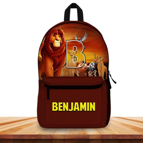 Personalized Lion King Backpack , Custom Name School Bag, Simba Mufasa Rucksack, Back to School Gift, Boys Lion King Bag