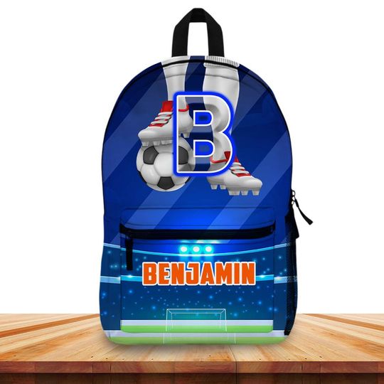Discover Personalized Soccer Backpack for Boys, Custom Name Sports School Bag, Soccer Ball Bookbag, Football Gift