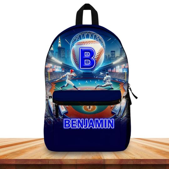 Discover Personalized Baseball Backpack, Custom Name Sports School Bag, Boys Baseball Gift, Toddler Baseball Bookbag