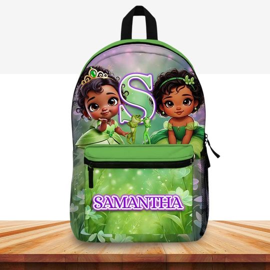 Discover Personalized Baby Tiana Backpack for Girls  Custom Name & Initial  Baby Tiana School Bag  Backpack  Fairy Tale Gift