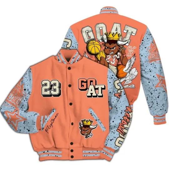 Discover Varsity Jacket To Match DJ Khaled Crimson Bliss 5s - FlightMan G.O.A.T Number 23
