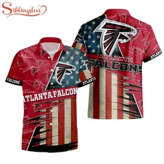 Discover Atlanta Football Team Falconss American Flag Hawaiian Shirt