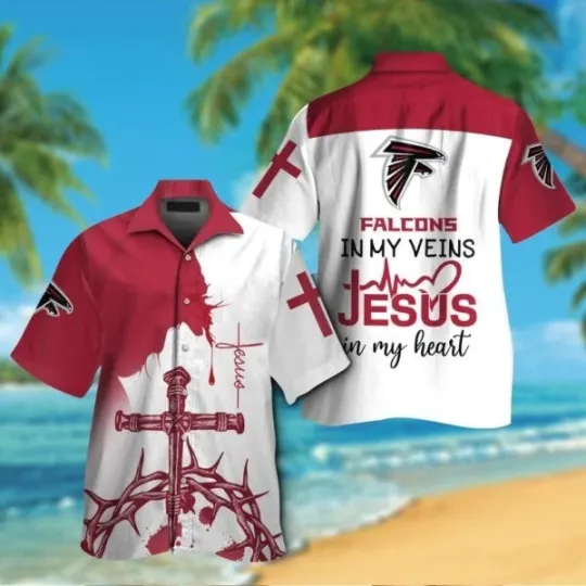 Discover Atlanta Football Team Falconss Jesus Aloha Hawaiian Shirt