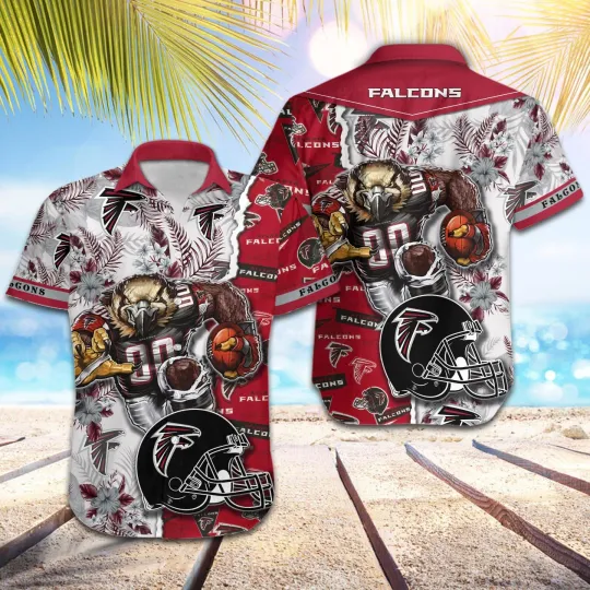 Discover football Atlanta Falcons Football Pattern Mascot Hawaii Shirt