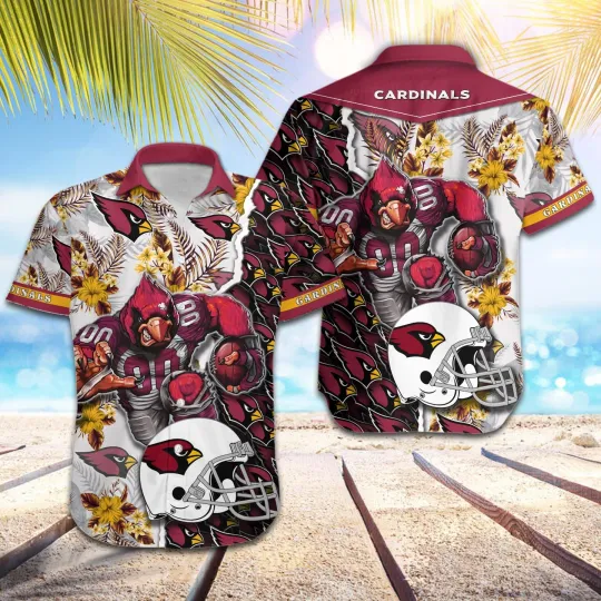 Discover football Arizonna Cardinals Football Pattern Mascot Hawaii Shirt