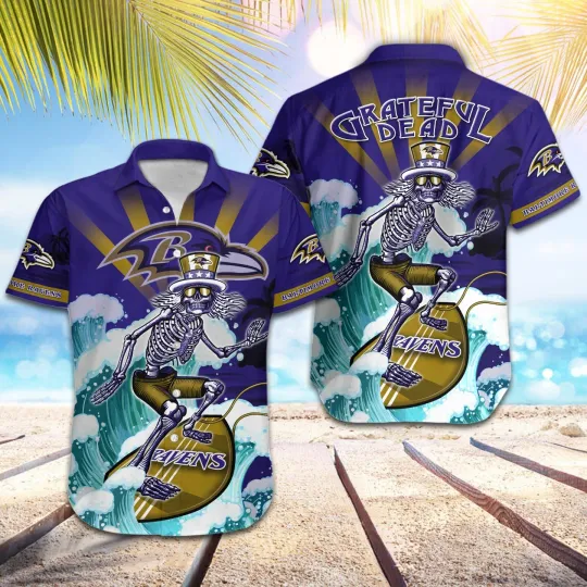 football Baltimore Ravens - Grateful Dead Hawaiian Shirt