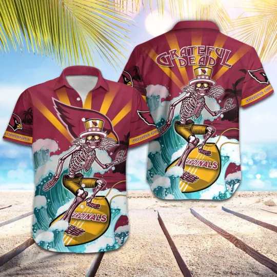 football Arizonna Cardinals - Grateful Dead Hawaiian Shirt
