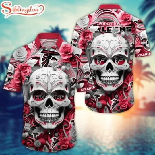 Discover Atlanta Football Team Falconss Skull Face Aloha Hawaiian Shirt For Fans