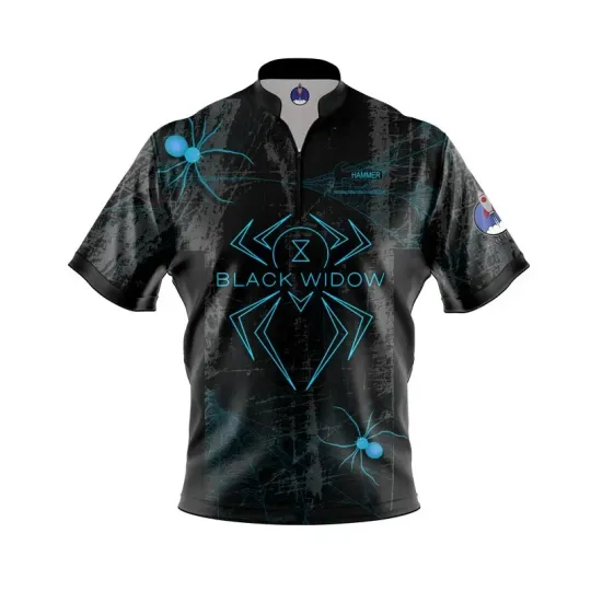 Hammer Black Widow Black Neon Bowling Jersey Shirt USA Size S-5XL