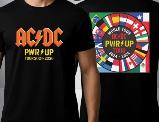 Discover AC-DC Pwr Up World Tour 2024 2026 Flags Unisex T Shirt