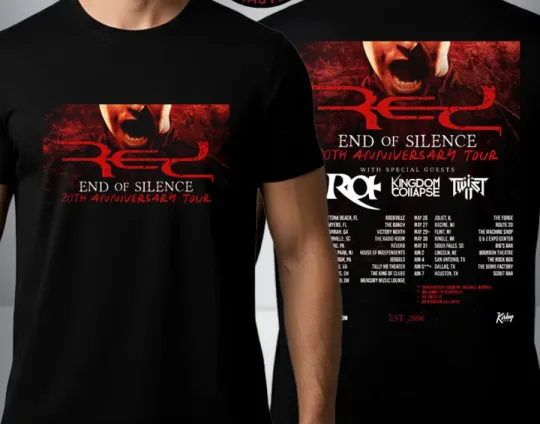 Discover Red Band End Of Silence 20th Anniversary Tour 2026 Schedule Tour T Shirt