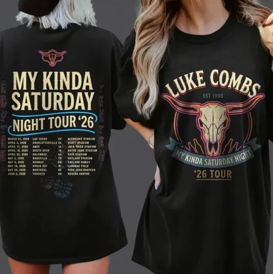 Discover Hot!! Lukee Comb My Kinda Saturday Night Tour 2026 T-Shirt