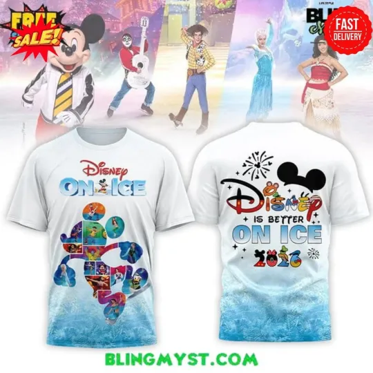 Discover Disney is Better On Ice 2026 3D T-Shirt