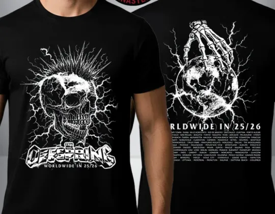 Discover The Offspring Supercharged Worldwide in 26 Tour Mohawk Skull 2026 Unisex T Shirt
