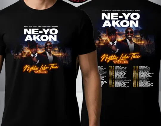 Discover Ne-Yo And Akon Nights Like This Tour 2026 Schedule Tour Dates Unisex T Shirt