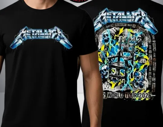 Discover Metallica M72 World Tour 2026 Exclusive Merchandise Ride The Lightning Shirt