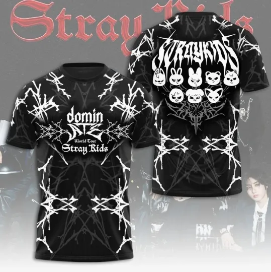 Discover Stray Kids 2025 DominATE World Tour 3D T-Shirt