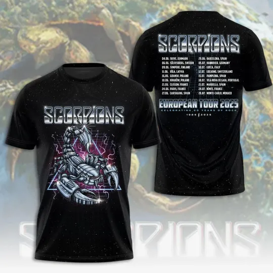 Discover Scorpions 60th Anniversary Tour 2025 3D T-Shirt