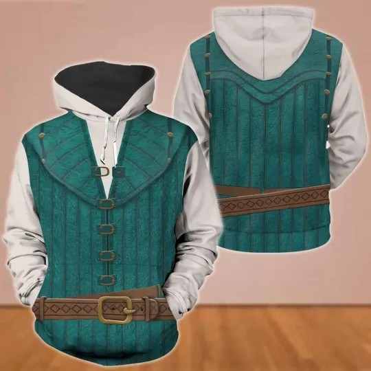 Discover Flynn Rider 3D Hoodie, Halloween Cosplay Outfit