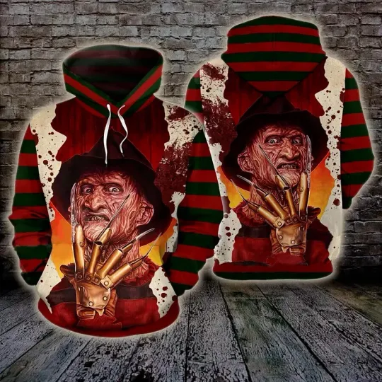 Freddy Krueger Nightmare On Elm Street Horror Halloween 3D Hoodie